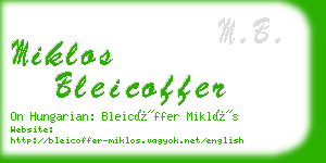 miklos bleicoffer business card